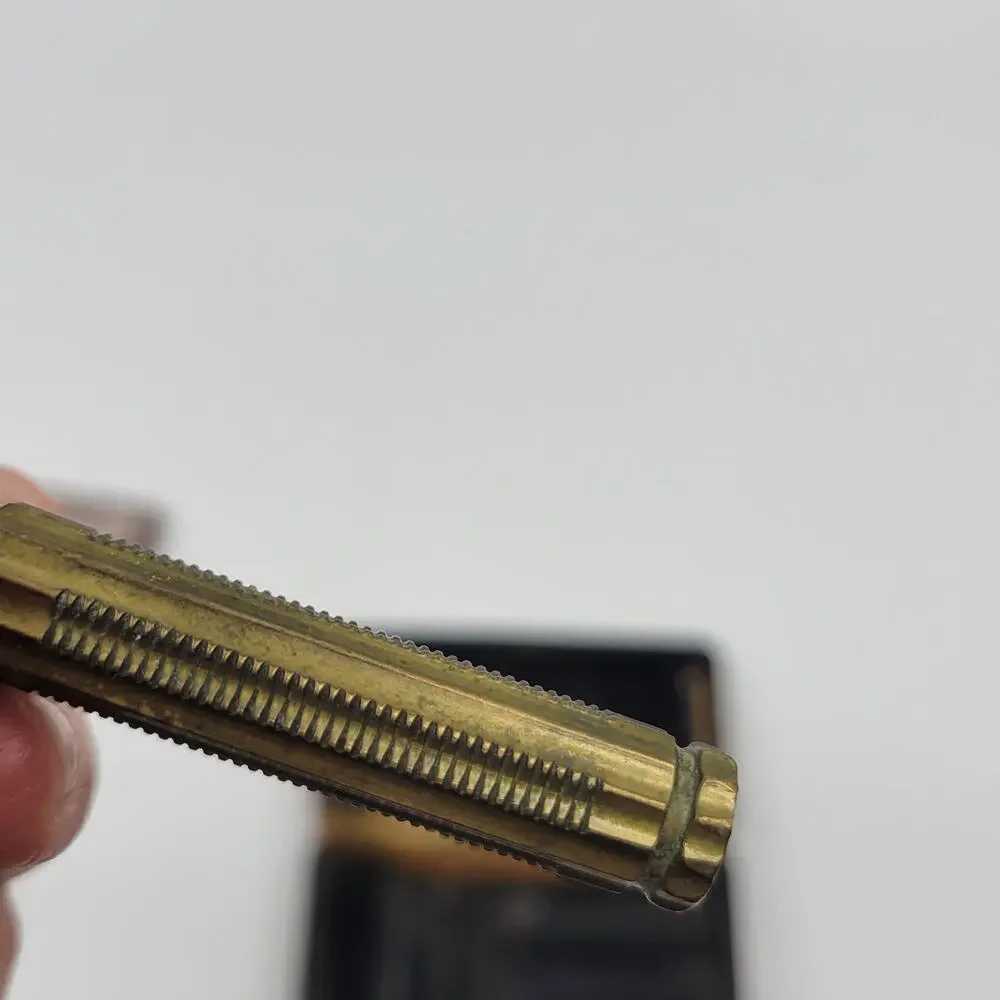 Vintage GEM Junior Single Edge Razor with original brass case and accessories